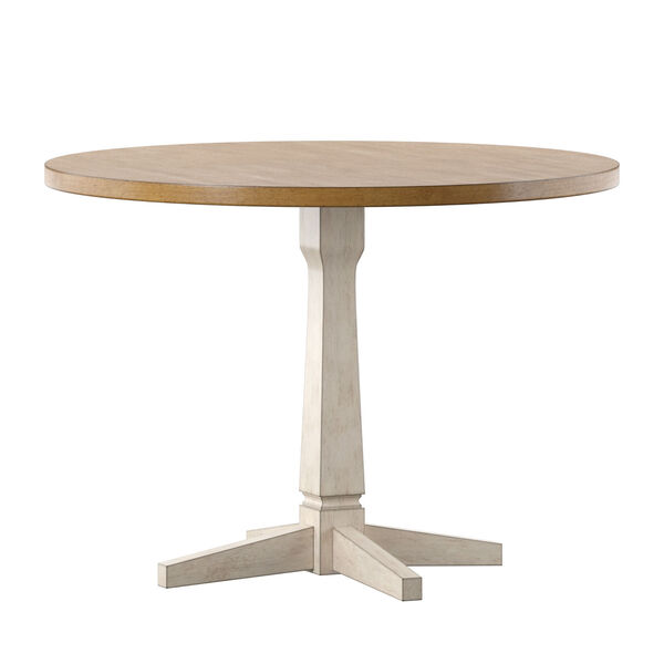 Anna White Round Two-Tone Dining Table, image 1